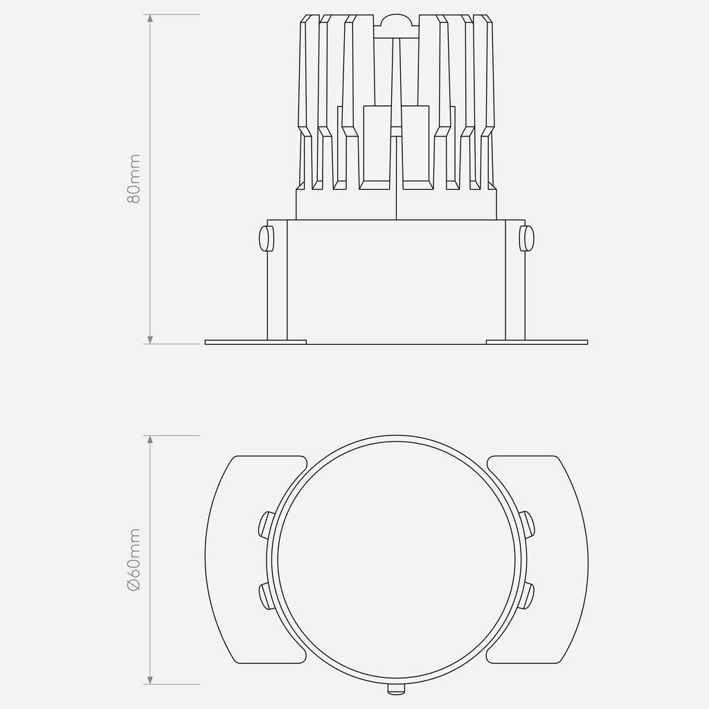 Decor Pro Round Flush Fixed - Technical Drawing