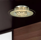 Diyas Delmar 6 Light Round Flush Ceiling Light in Polished Chrome with Crystal