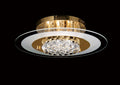 Diyas Delmar 6 Light Round Flush Ceiling Light in French Gold with Crystal