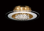 Diyas Delmar 6 Light Round Flush Ceiling Light in French Gold with Crystal