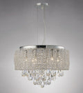 Diyas Adeline 6 Light Pendant Light in Polished Chrome with Crystal