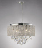 Diyas Adeline 6 Light Pendant Light in Polished Chrome with Crystal