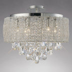 Diyas Adeline 6 Light Pendant Light in Polished Chrome with Crystal