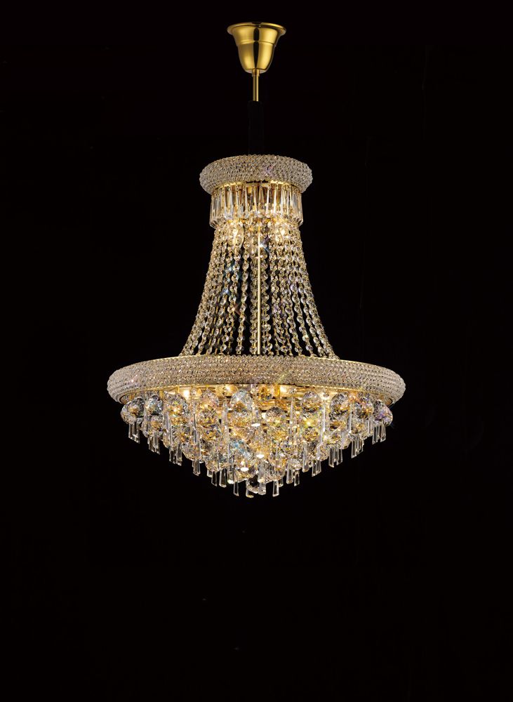 Diyas Alexandra 13 Light Pendant Light in Gold with Crystal