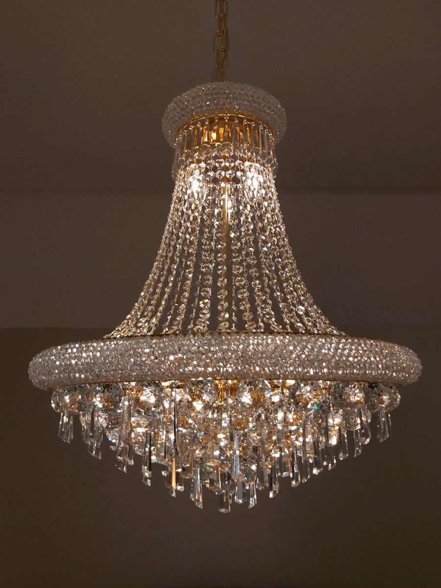 Diyas Alexandra 13 Light Pendant Light in Gold with Crystal