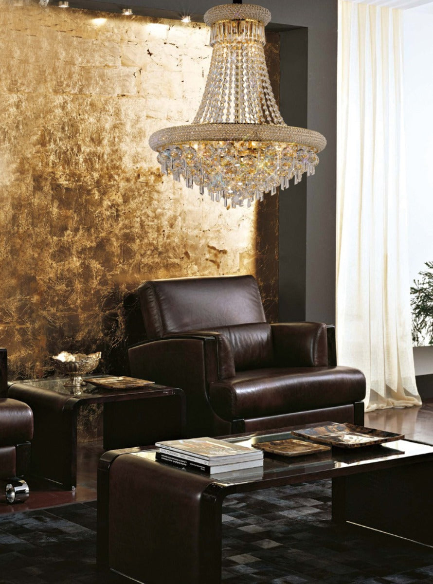 Diyas Alexandra 13 Light Pendant Light in Gold with Crystal