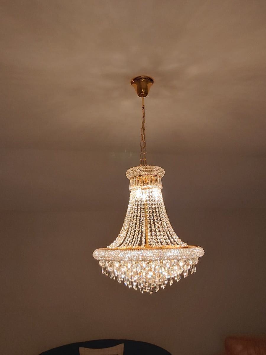 Diyas Alexandra 13 Light Pendant Light in Gold with Crystal