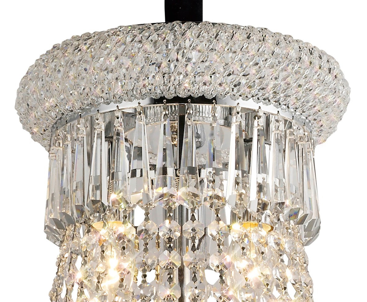 Diyas Alexandra 13 Light Pendant Light in Polished Chrome with Crystal