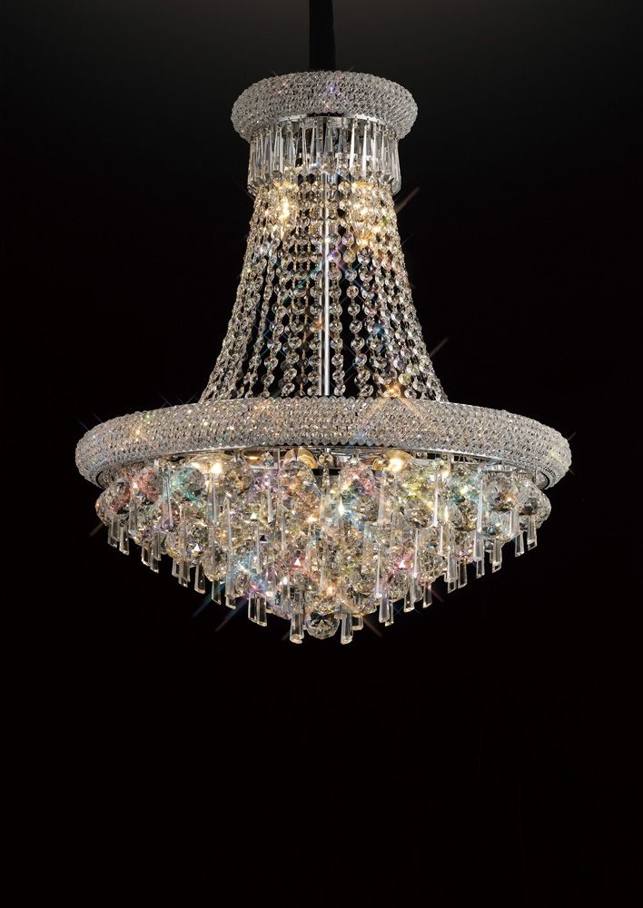 Diyas Alexandra 13 Light Pendant Light in Polished Chrome with Crystal