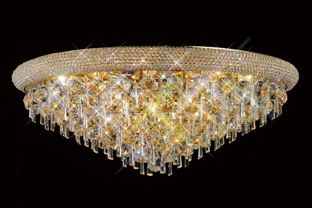 Diyas Alexandra 16 Light Ceiling Light in Gold with Crystal