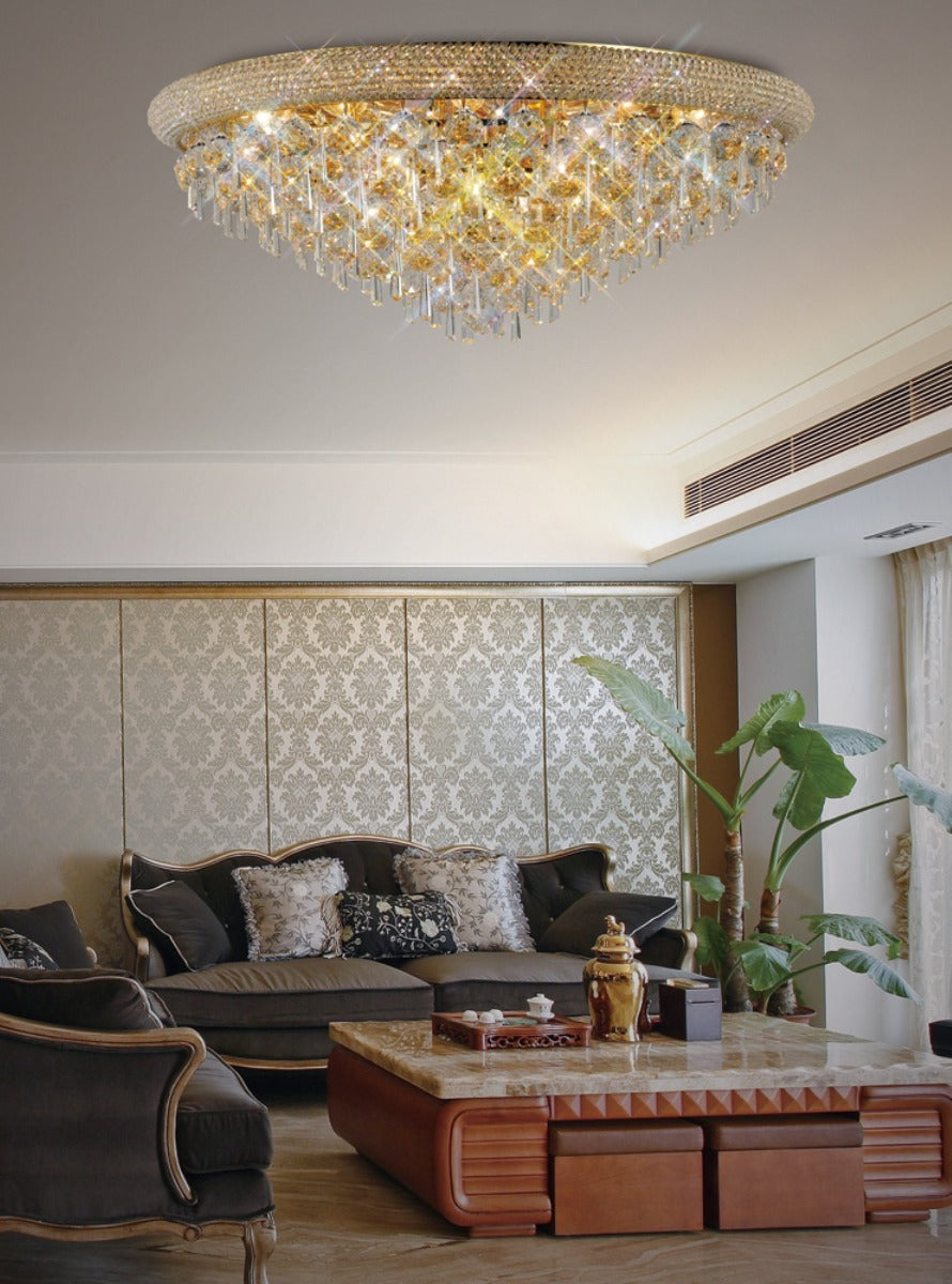 Diyas Alexandra 16 Light Ceiling Light in Gold with Crystal