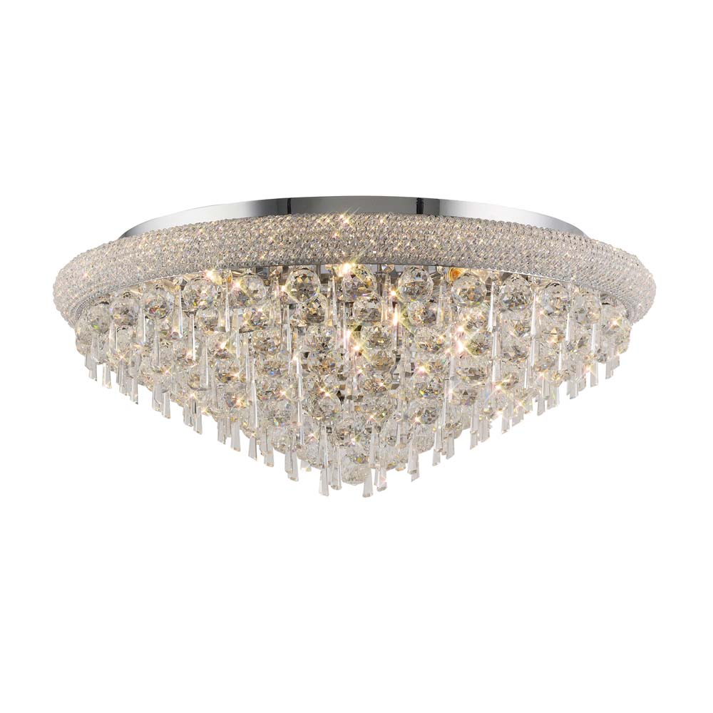 Diyas Alexandra 16 Light Ceiling Light in Polished Chrome with Crystal