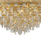 Diyas Alexandra 18 Light Ceiling Light in Gold with Crystal