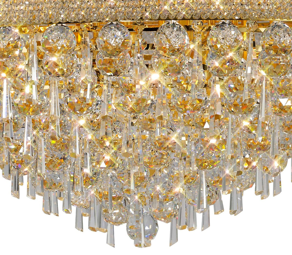 Diyas Alexandra 18 Light Ceiling Light in Gold with Crystal
