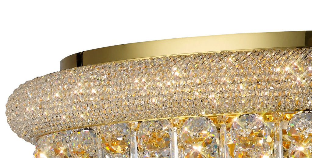 Diyas Alexandra 18 Light Ceiling Light in Gold with Crystal