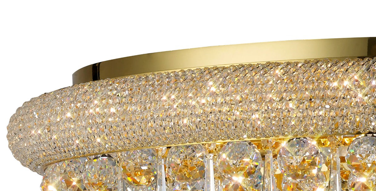 Diyas Alexandra 18 Light Ceiling Light in Gold with Crystal
