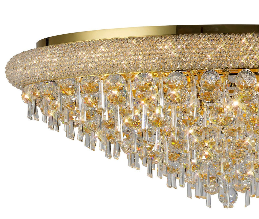 Diyas Alexandra 18 Light Ceiling Light in Gold with Crystal