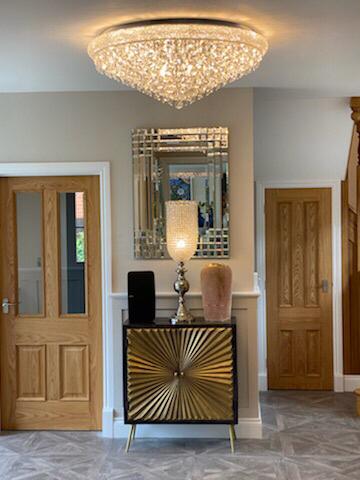 Diyas Alexandra 18 Light Ceiling Light in Gold with Crystal