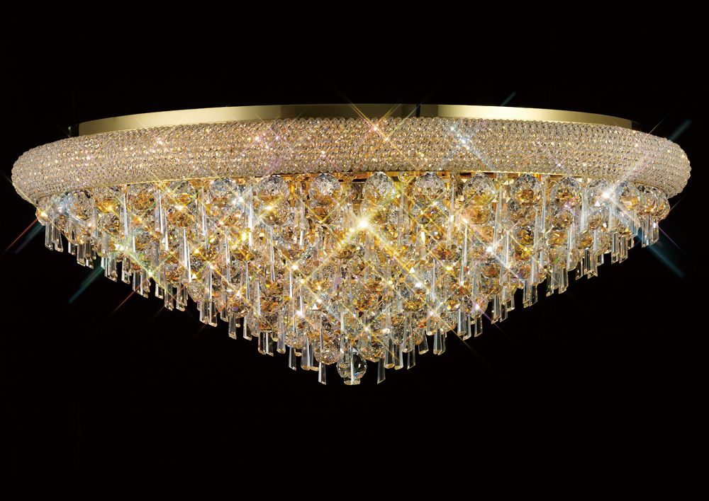 Diyas Alexandra 18 Light Ceiling Light in Gold with Crystal