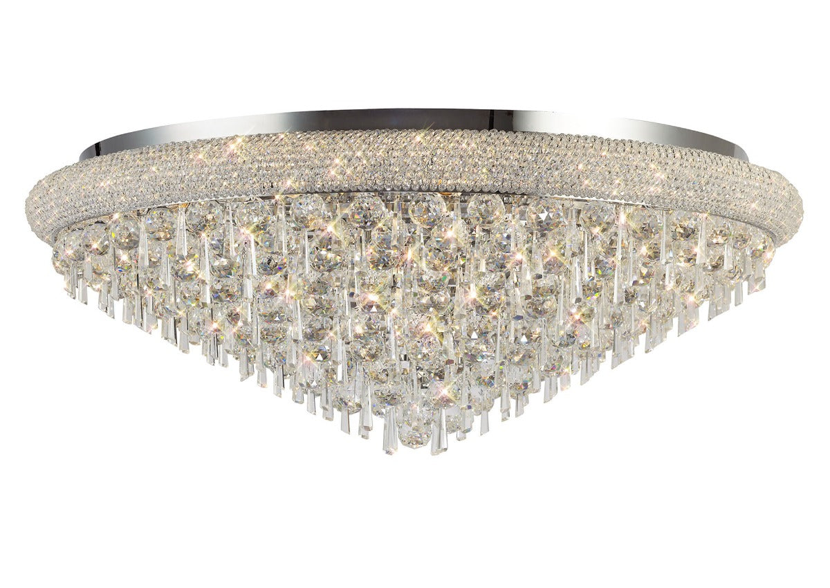 Diyas Alexandra 18 Light Ceiling Light in Polished Chrome with Crystal