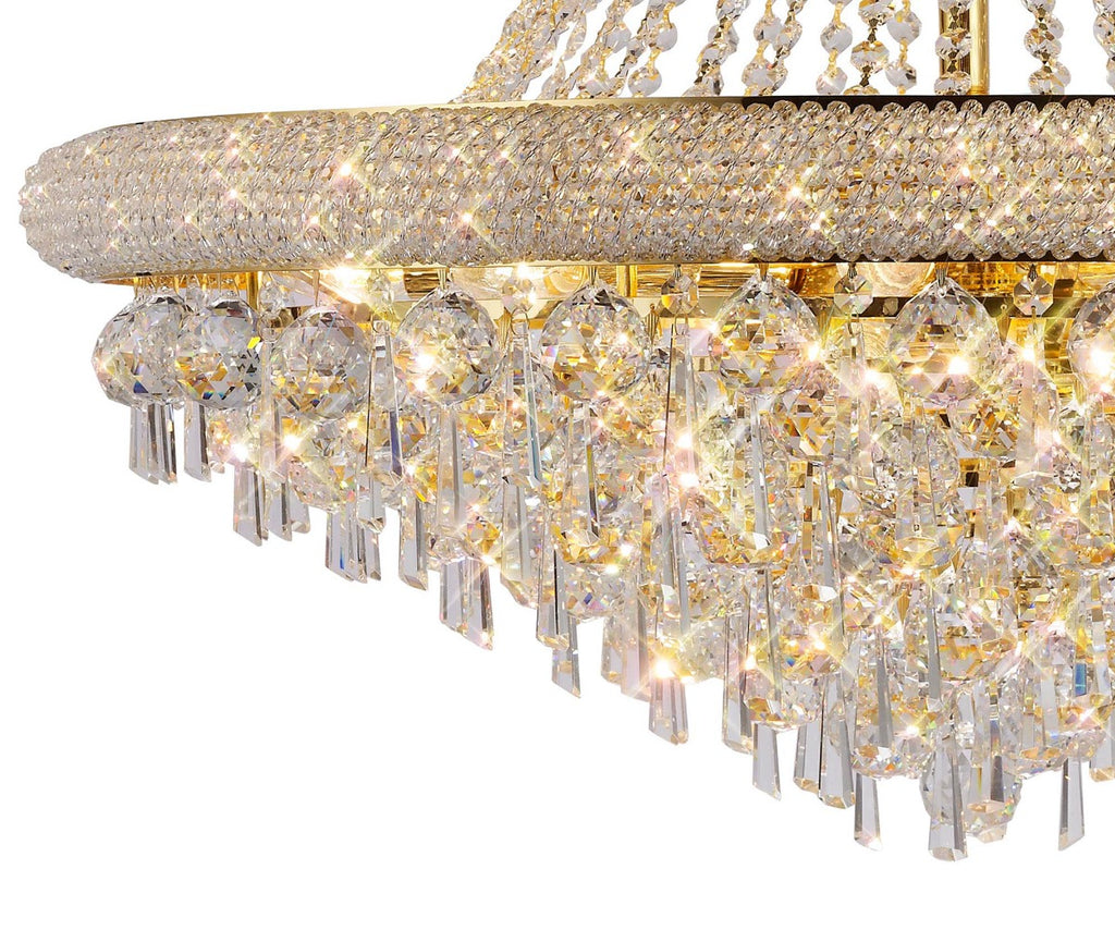 Diyas Alexandra 18 Light Pendant Light in Gold with Crystal