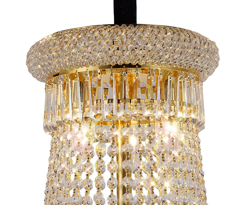 Diyas Alexandra 18 Light Pendant Light in Gold with Crystal