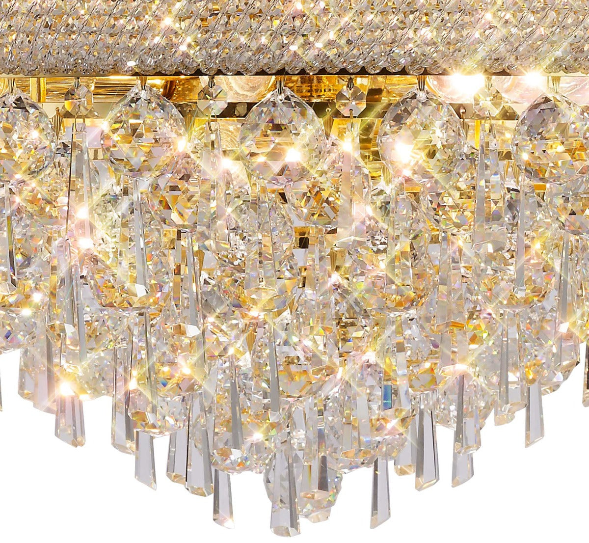 Diyas Alexandra 18 Light Pendant Light in Gold with Crystal