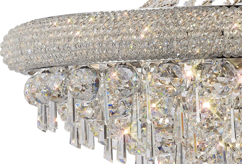 Diyas Alexandra 18 Light Pendant Light in Polished Chrome with Crystal