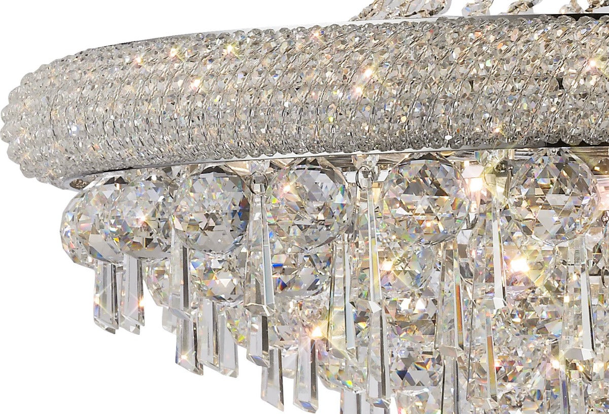 Diyas Alexandra 18 Light Pendant Light in Polished Chrome with Crystal