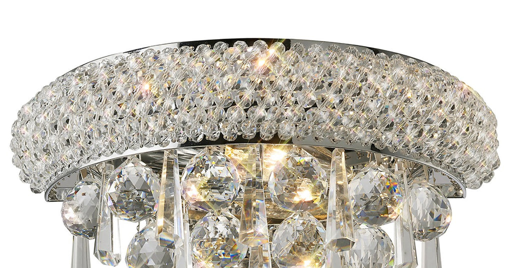 Diyas Alexandra 2 Light Small Wall Light in Polished Chrome with Crystal
