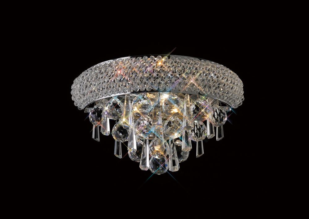 Diyas Alexandra 2 Light Small Wall Light in Polished Chrome with Crystal