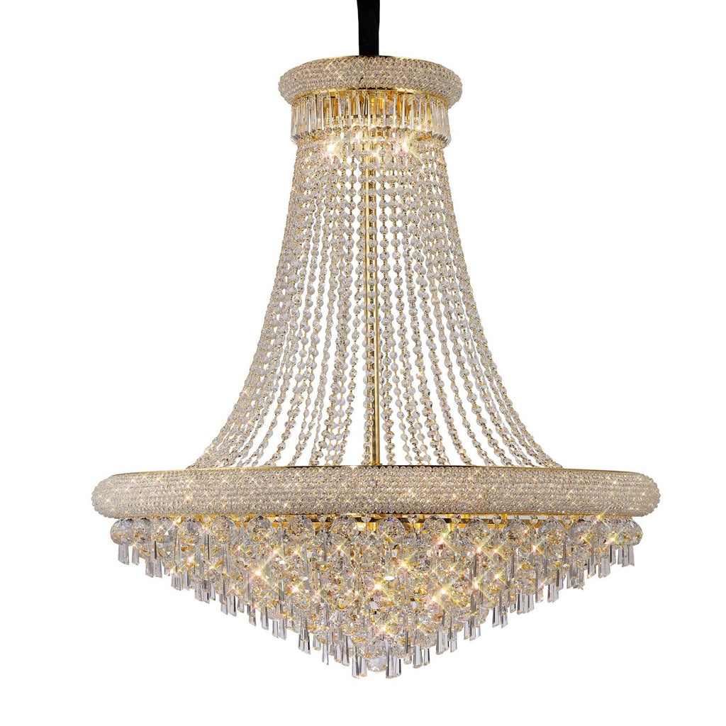 Diyas Alexandra 20 Light Pendant Light in Gold with Crystal