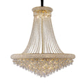 Diyas Alexandra 20 Light Pendant Light in Gold with Crystal