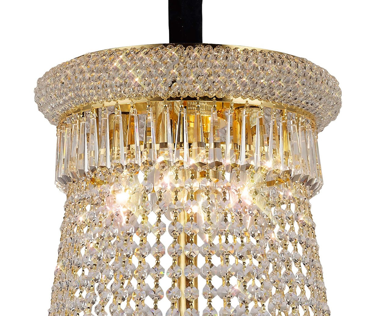 Diyas Alexandra 20 Light Pendant Light in Gold with Crystal