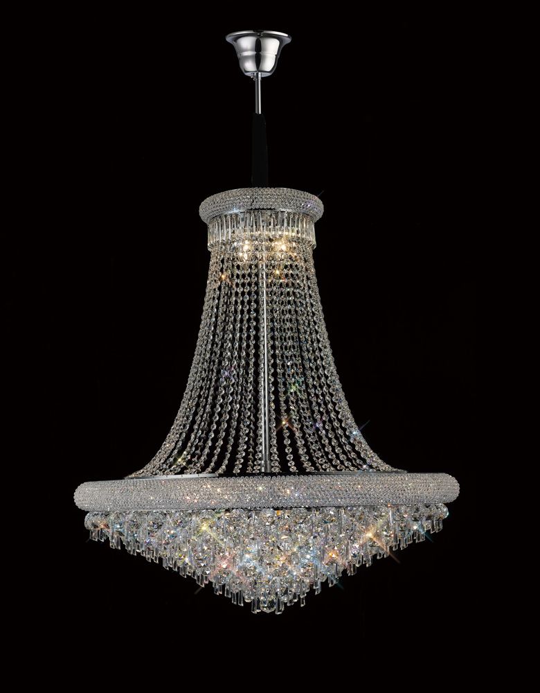 Diyas Alexandra 20 Light Pendant Light in Polished Chrome with Crystal