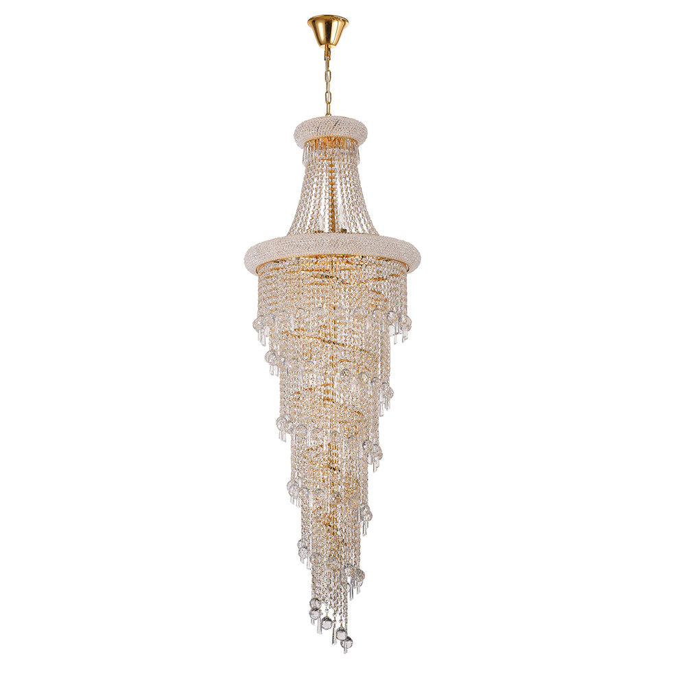 Diyas Alexandra 25 Light 4 Tier Crystal Chandelier in Gold with Crystal