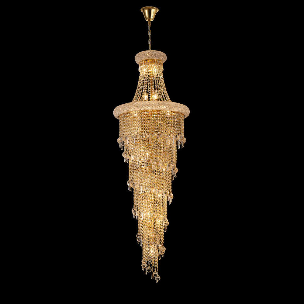 Diyas Alexandra 25 Light 4 Tier Crystal Chandelier in Gold with Crystal