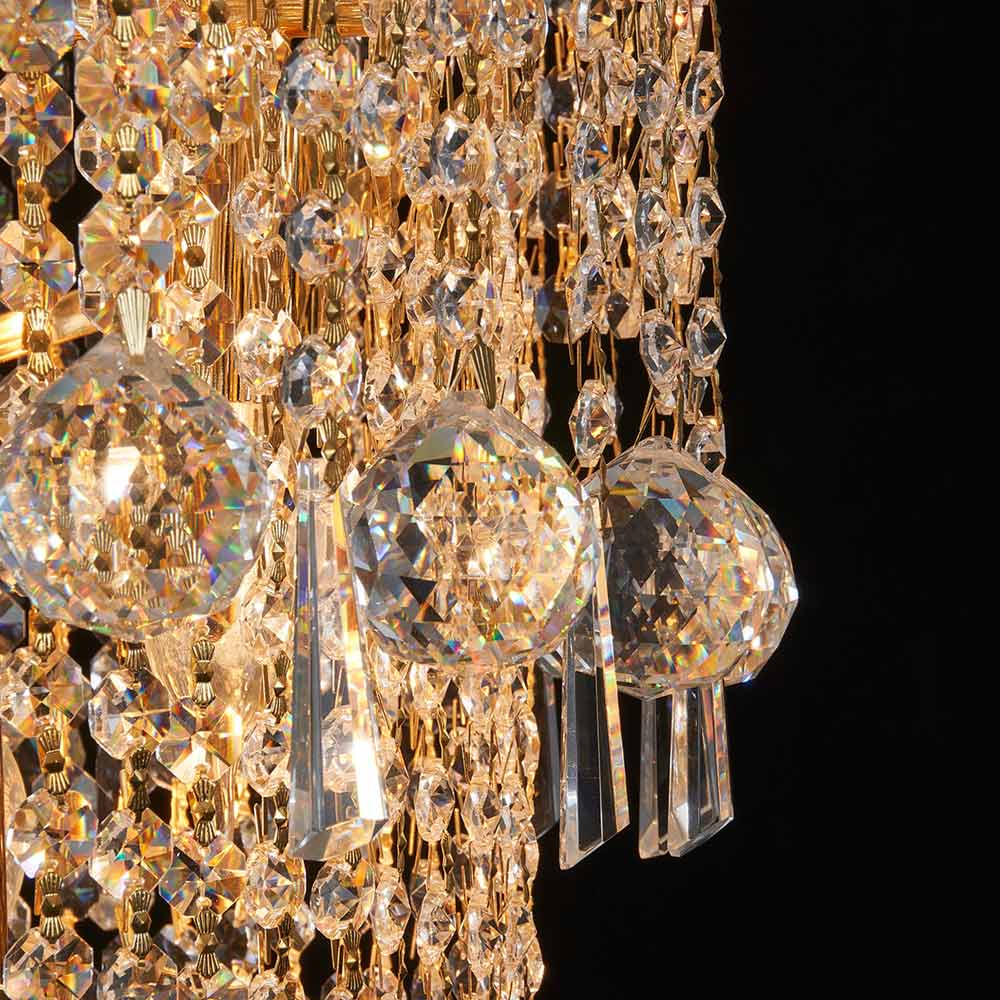 Diyas Alexandra 25 Light 4 Tier Crystal Chandelier in Gold with Crystal