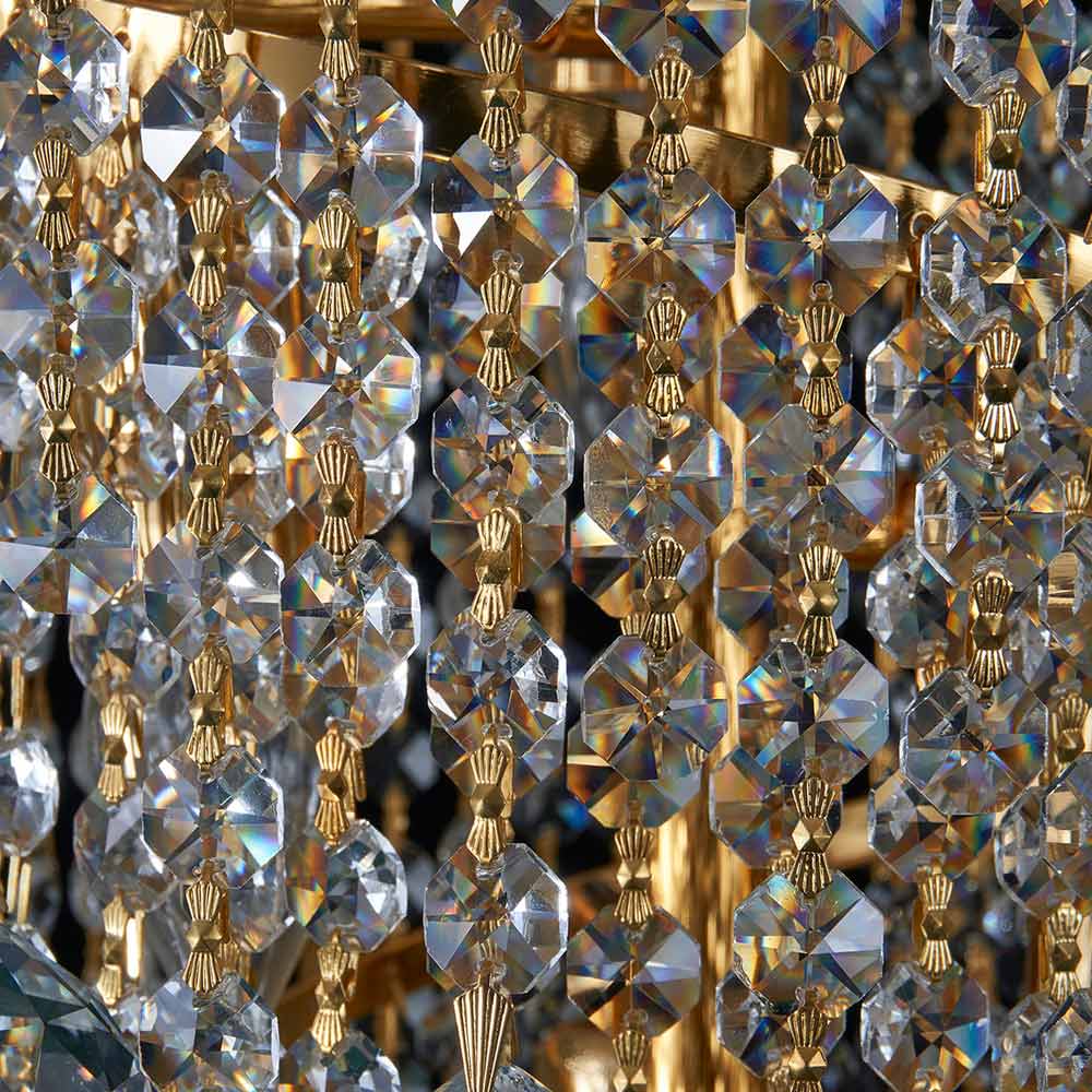 Diyas Alexandra 25 Light 4 Tier Crystal Chandelier in Gold with Crystal