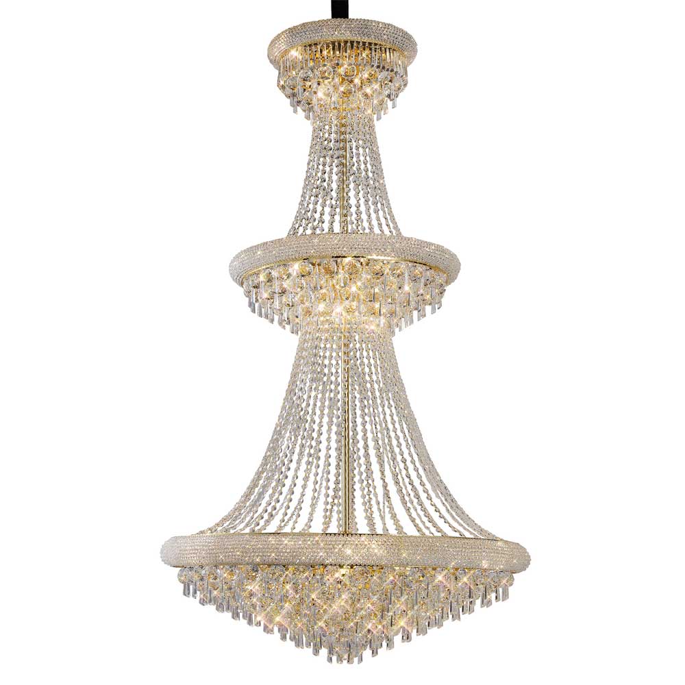 Diyas Alexandra 29 Light 3 Tier Pendant Light in Gold with Crystal