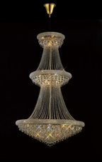 Diyas Alexandra 29 Light 3 Tier Pendant Light in Gold with Crystal