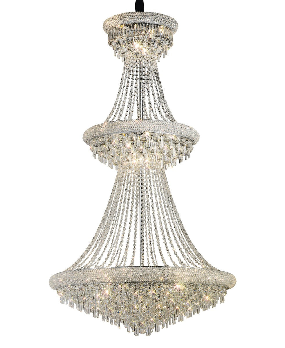 Diyas Alexandra 29 Light 3 Tier Pendant Light in Polished Chrome with Crystal