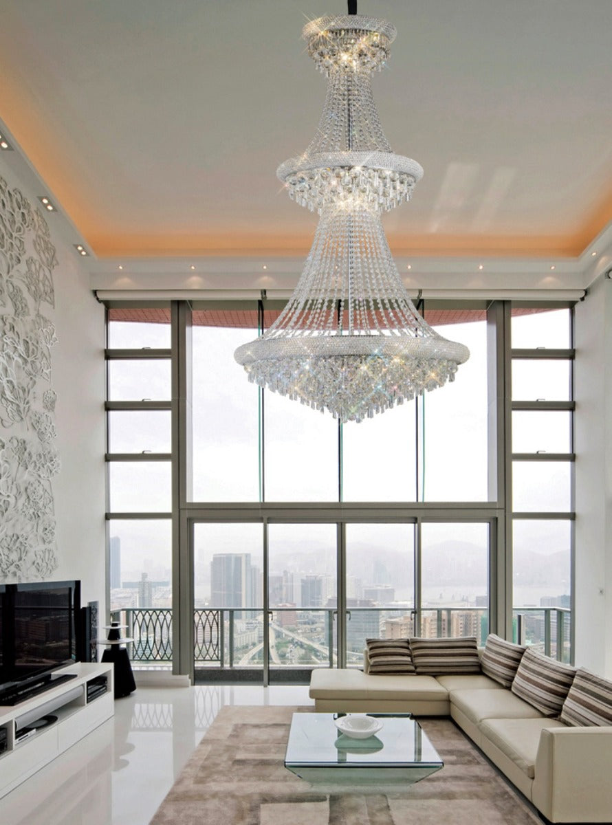 Diyas Alexandra 29 Light 3 Tier Pendant Light in Polished Chrome with Crystal