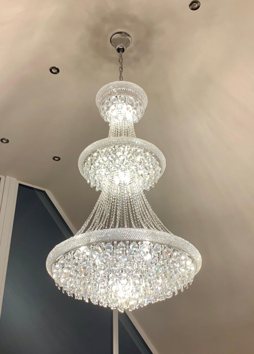 Diyas Alexandra 29 Light 3 Tier Pendant Light in Polished Chrome with Crystal