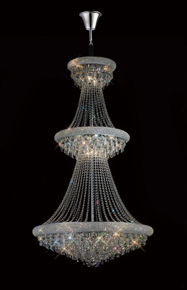 Diyas Alexandra 29 Light 3 Tier Pendant Light in Polished Chrome with Crystal