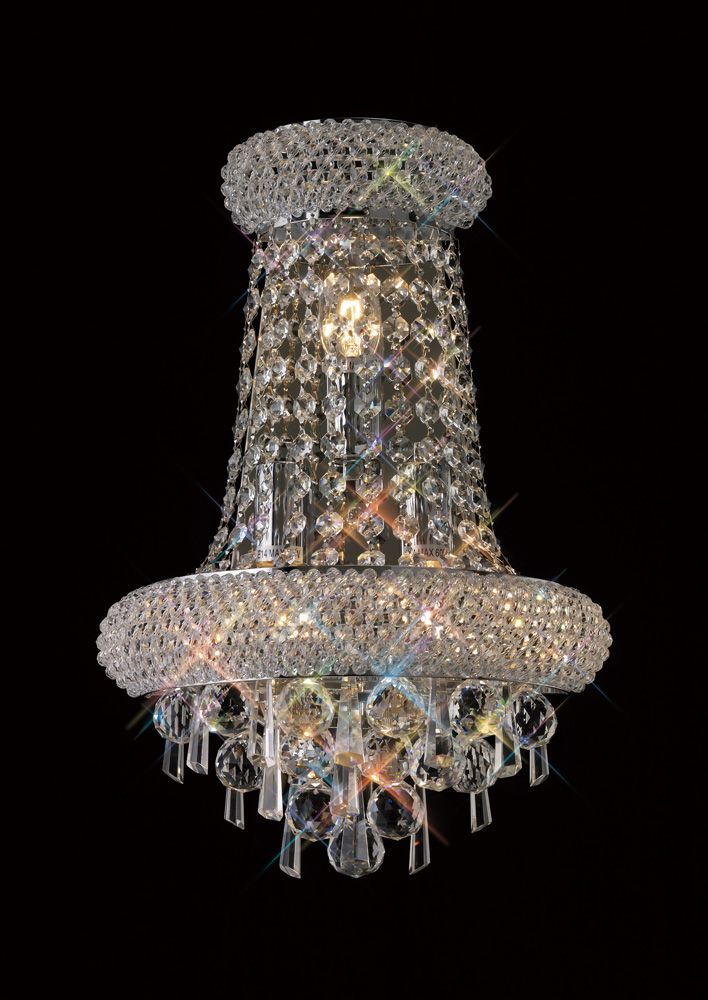 Diyas Alexandra 3 Light Large Wall Light in Polished Chrome with Crystal
