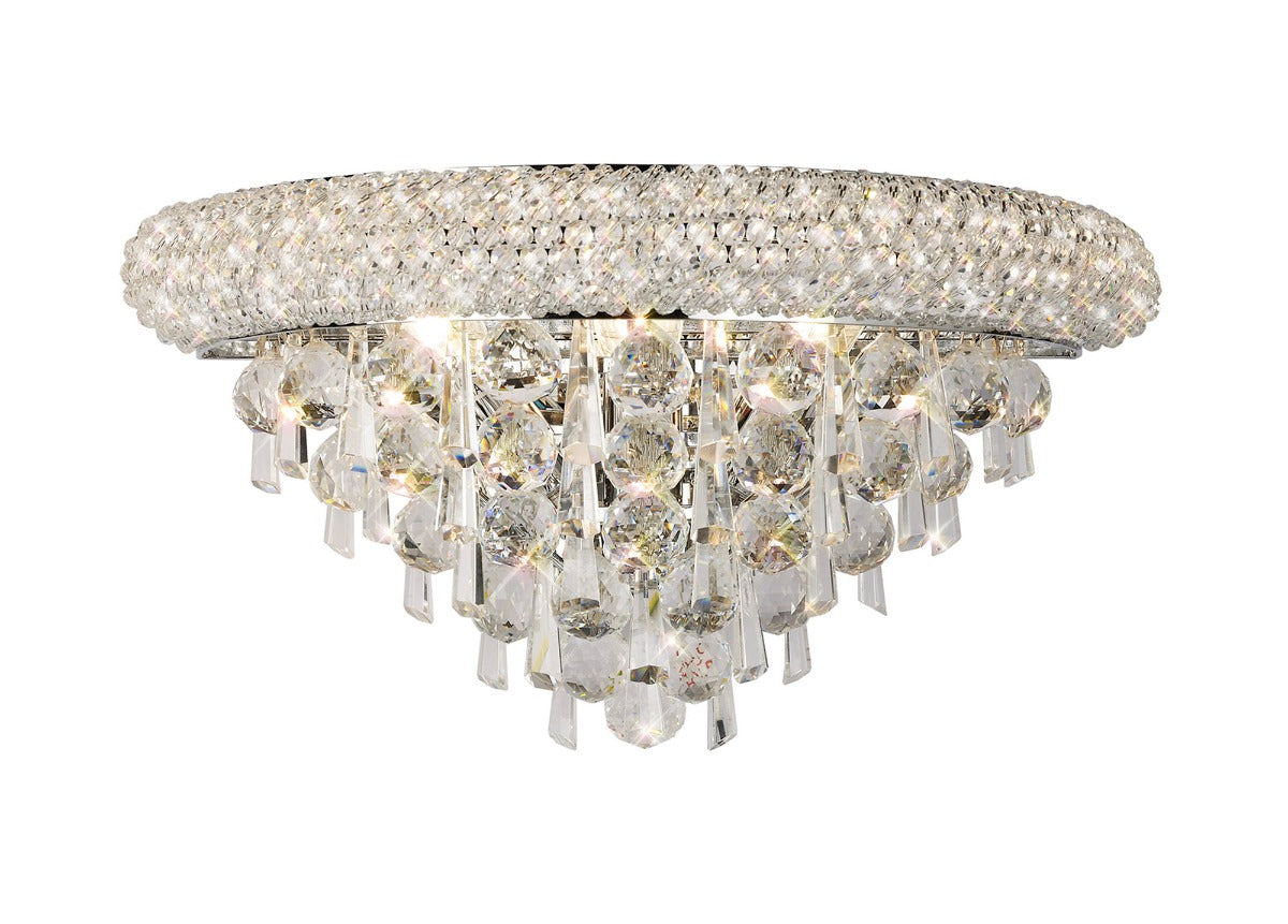 Diyas Alexandra 3 Light Medium Wall Light in Polished Chrome with Crystal
