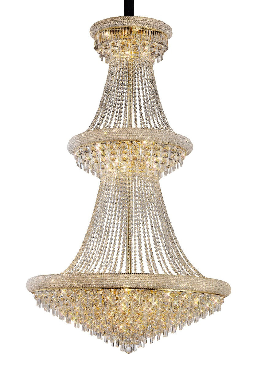 Diyas Alexandra 37 Light 3 Tier Crystal Chandelier in Gold with Crystal