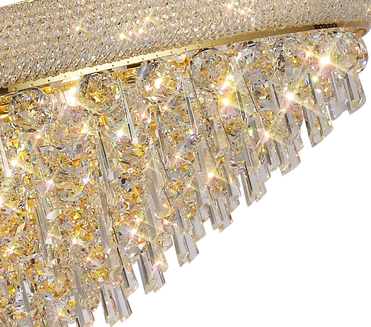 Diyas Alexandra 37 Light 3 Tier Crystal Chandelier in Gold with Crystal