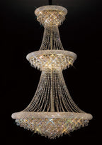 Diyas Alexandra 37 Light 3 Tier Crystal Chandelier in Gold with Crystal
